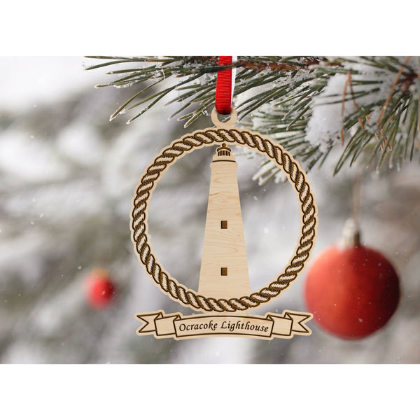 Lighthouse Ornament - Ocracoke Lighthouse Ornament LazerEdge 