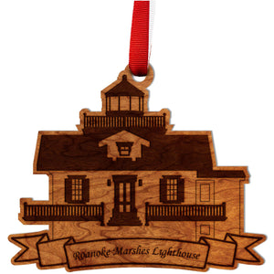 Lighthouse Ornament - Roanoke Marshes Ornament LazerEdge Cherry 