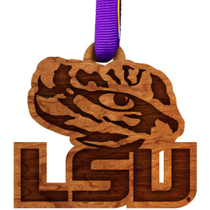 LSU - Ornament - Tiger Eye over LSU Ornament LazerEdge 