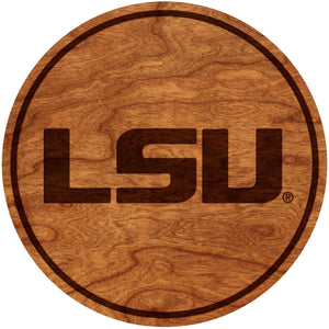 LSU Tigers Coaster "LSU" Coaster LazerEdge Cherry 