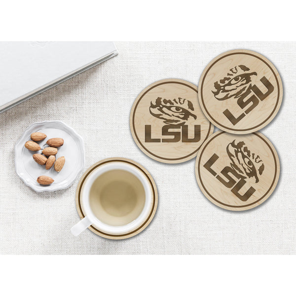 LSU Tigers Coaster Tiger Eye over LSU Coaster LazerEdge 