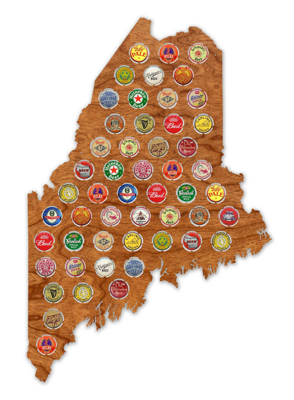 Maine Bottle Cap Map Wall Hanging Shop LazerEdge 