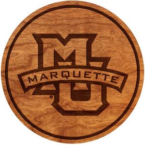 Marquette University Logo Coaster MU Logo Coaster LazerEdge Cherry 