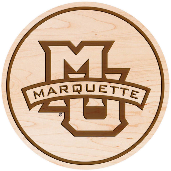 Marquette University Logo Coaster MU Logo Coaster LazerEdge Maple 
