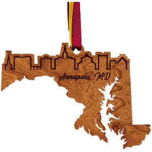 Maryland Skyline Ornament Ornament LazerEdge Cherry 