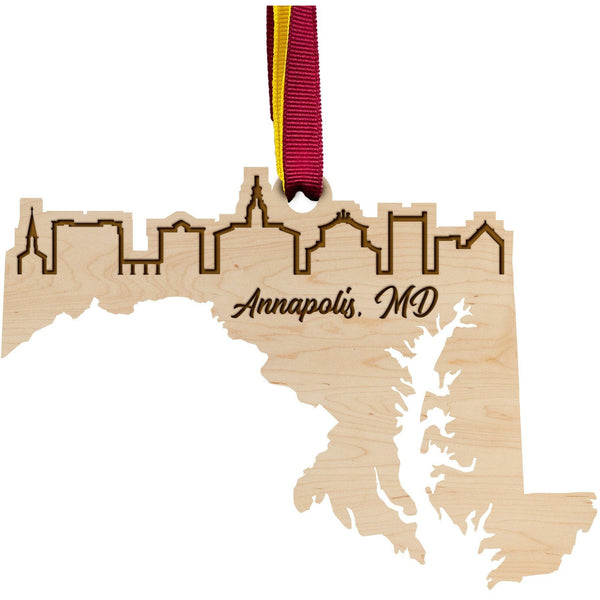 Maryland Skyline Ornament Ornament LazerEdge Maple 