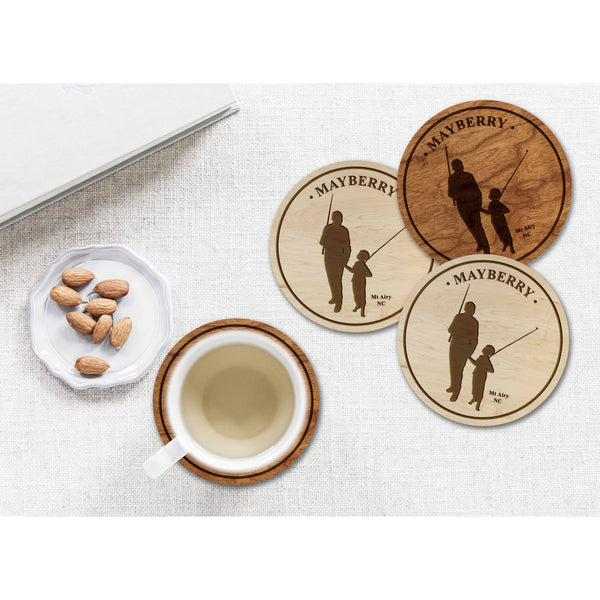 Mayberry Coasters (More Designs Available) Coaster Shop LazerEdge Cherry Andy Opie Fishing Poles 