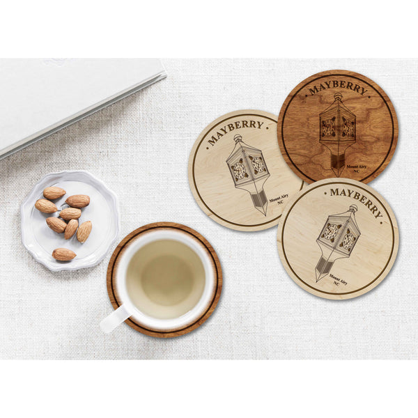 Mayberry Coasters (More Designs Available) Coaster Shop LazerEdge Cherry Mayberry Clock 