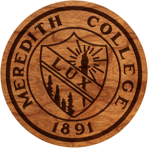 Meredith College Coaster Meredith Seal Coaster LazerEdge Cherry 