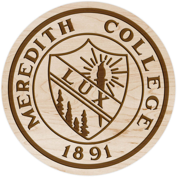 Meredith College Coaster Meredith Seal Coaster LazerEdge Maple 