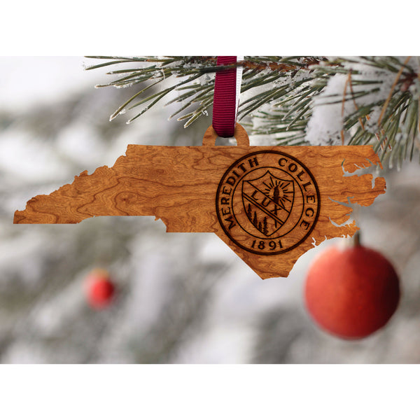 Meredith College - Ornament - State Map with Seal Ornament LazerEdge 