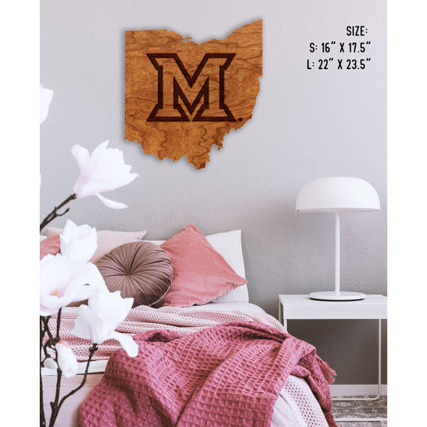 Miami Ohio - Wall Hanging - Crafted from Cherry or Maple Wood Wall Hanging LazerEdge 