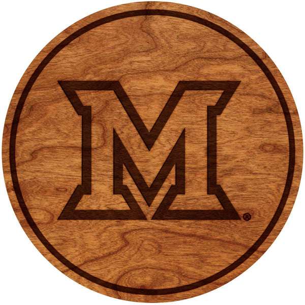 Miami University of Ohio Coaster Miami M Coaster Shop LazerEdge Cherry 