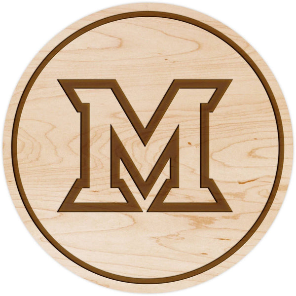 Miami University of Ohio Coaster Miami M Coaster Shop LazerEdge Maple 