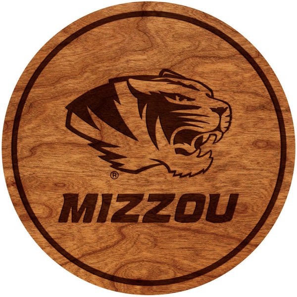 Mizzou Tigers Coaster Tiger Head Coaster LazerEdge Cherry 