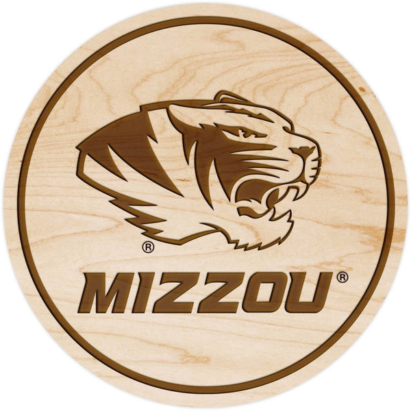 Mizzou Tigers Coaster Tiger Head Coaster LazerEdge Maple 
