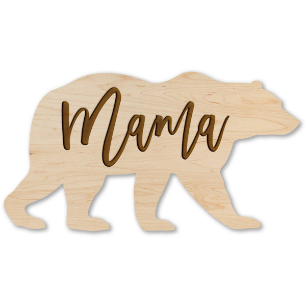 Mother's Day Magnet - "Mama" Bear (Plus "Papa, Cub 1, Cub 2, and Cub 3 variants available) Magnet Shop LazerEdge Maple Mama 