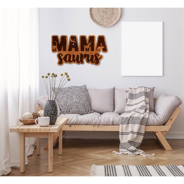 Mother's Day Wall Hanging - "Mama Saurus" Wall Hanging Shop LazerEdge Cherry Standard 