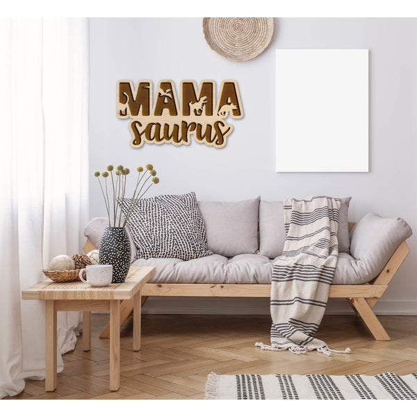 Mother's Day Wall Hanging - "Mama Saurus" Wall Hanging Shop LazerEdge Maple Standard 