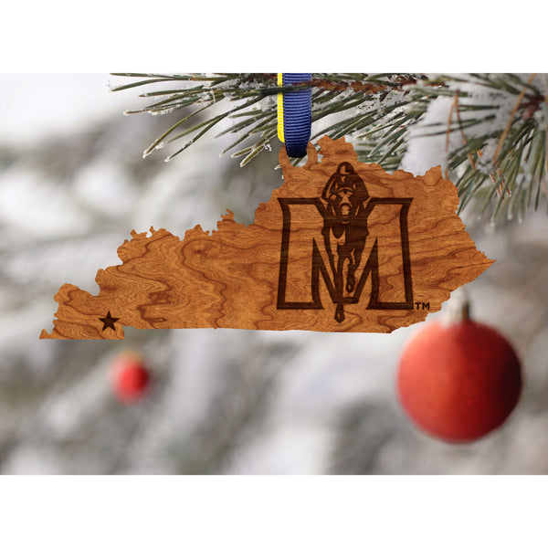 Murray State University - Ornament - State Map with Block M Ornament LazerEdge 