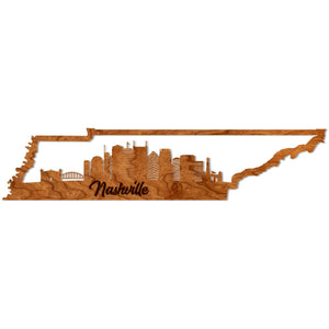 Nashville, Tennessee Skyline Wall Hanging Wall Hanging LazerEdge Cherry Nashville Large