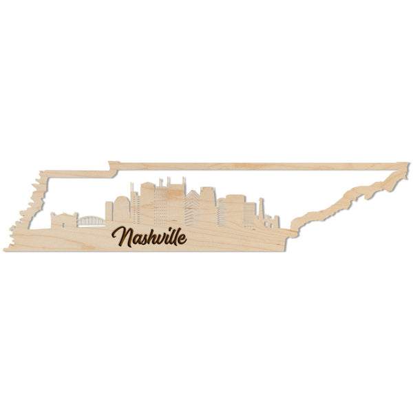 Nashville, Tennessee Skyline Wall Hanging Wall Hanging LazerEdge Maple Nashville Large