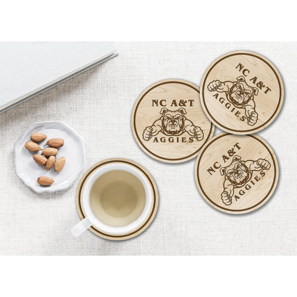 NC A&T Aggies Coaster Bulldog with Name Coaster LazerEdge 