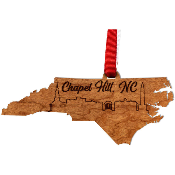 NC City Ornament (Available in Various NC Cities) Ornament LazerEdge Cherry Chapel Hill 
