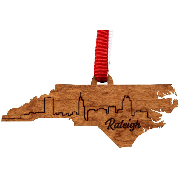 NC City Ornament (Available in Various NC Cities) Ornament LazerEdge Cherry Raleigh 