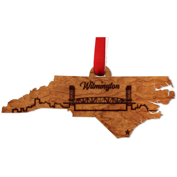 NC City Ornament (Available in Various NC Cities) Ornament LazerEdge Cherry Wilmington 