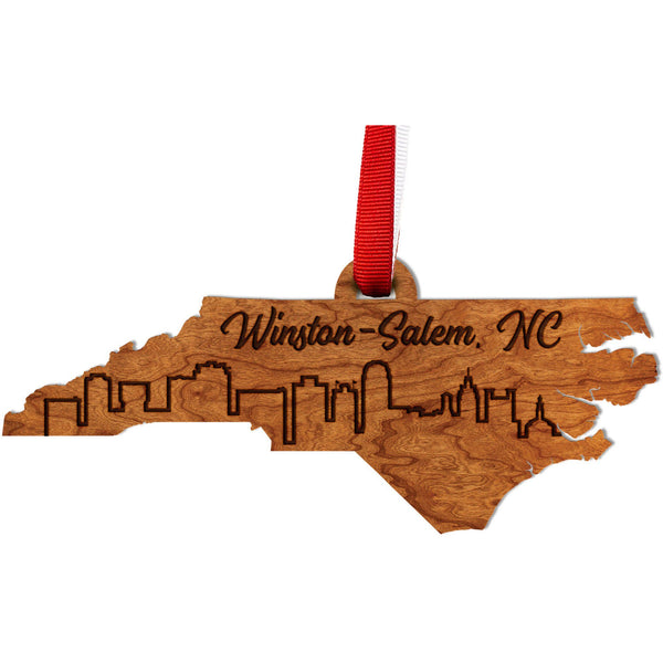 NC City Ornament (Available in Various NC Cities) Ornament LazerEdge Cherry Winston-Salem 