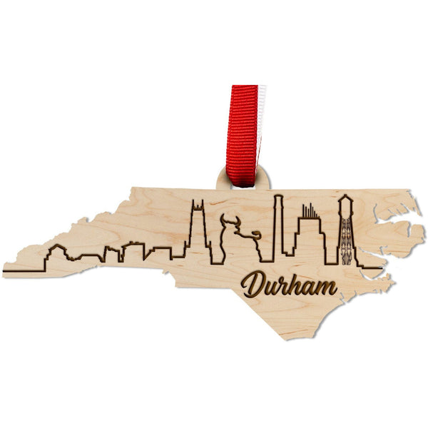 NC City Ornament (Available in Various NC Cities) Ornament LazerEdge Maple Durham 