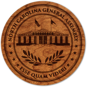 NC Government Coaster (Multiple Designs Available) Coaster Shop LazerEdge NC General Assembly Seal Cherry 