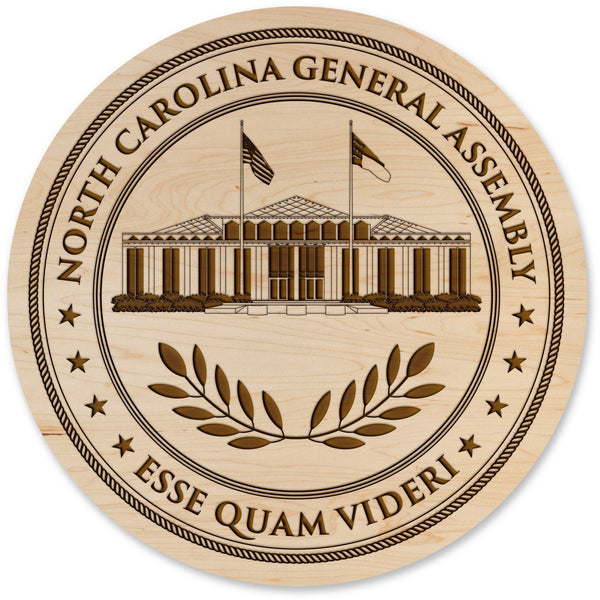 NC Government Coaster (Multiple Designs Available) Coaster Shop LazerEdge NC General Assembly Seal Maple 