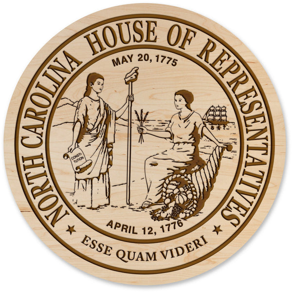 NC Government Coaster (Multiple Designs Available) Coaster Shop LazerEdge NC House of Representatives Seal Maple 