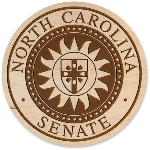 NC Government Coaster (Multiple Designs Available) Coaster Shop LazerEdge NC Senate Seal Maple 