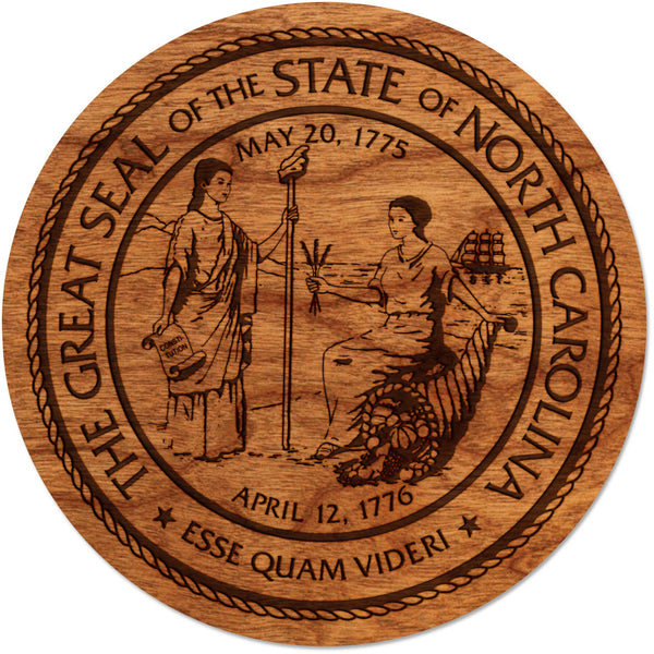 NC Government Coaster (Multiple Designs Available) Coaster Shop LazerEdge NC State Seal Cherry 