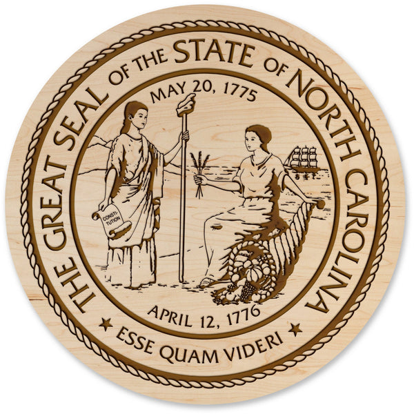 NC Government Coaster (Multiple Designs Available) Coaster Shop LazerEdge NC State Seal Maple 