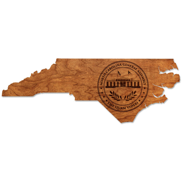 NC Government Magnet (Multiple Designs Available) Magnet Shop LazerEdge Cherry NC General Assembly Seal on State Shape 