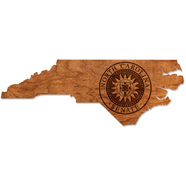 NC Government Magnet (Multiple Designs Available) Magnet Shop LazerEdge Cherry NC Senate Seal on State Shape 