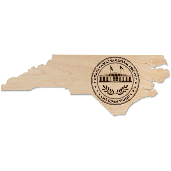 NC Government Magnet (Multiple Designs Available) Magnet Shop LazerEdge Maple NC General Assembly Seal on State Shape 