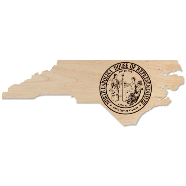 NC Government Magnet (Multiple Designs Available) Magnet Shop LazerEdge Maple NC House of Representatives Seal on State Shape 