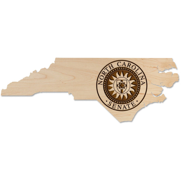 NC Government Magnet (Multiple Designs Available) Magnet Shop LazerEdge Maple NC Senate Seal on State Shape 