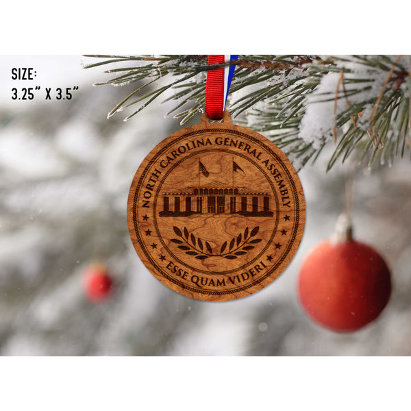 NC Government Ornaments (Multiple Designs Available) Ornament Shop LazerEdge NC General Assembly Seal Cherry 