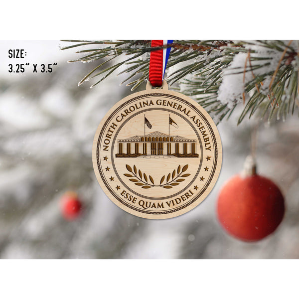 NC Government Ornaments (Multiple Designs Available) Ornament Shop LazerEdge NC General Assembly Seal Maple 