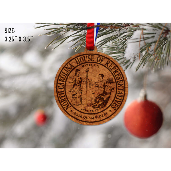 NC Government Ornaments (Multiple Designs Available) Ornament Shop LazerEdge NC House of Representatives Seal Cherry 