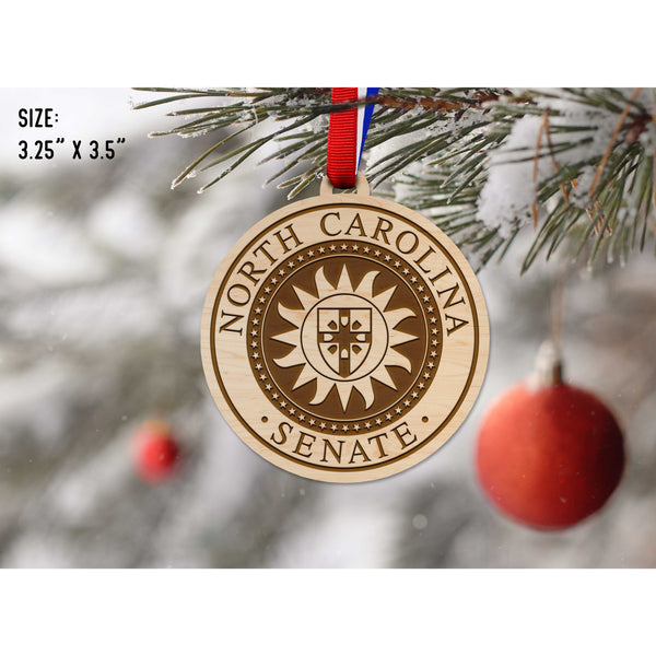 NC Government Ornaments (Multiple Designs Available) Ornament Shop LazerEdge NC Senate Seal Maple 