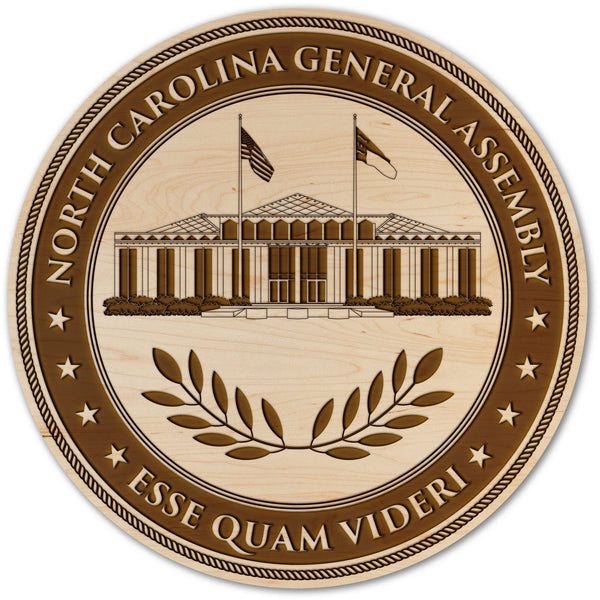 NC Government Wall Hanging (Multiple Designs Available) Wall Hanging Shop LazerEdge NC General Assembly Seal Maple Standard