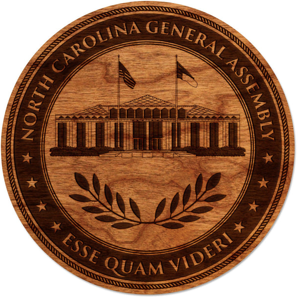 NC Government Wall Hanging (Multiple Designs Available) Wall Hanging Shop LazerEdge NC General Assembly Seal Cherry Standard