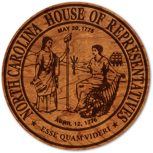 NC Government Wall Hanging (Multiple Designs Available) Wall Hanging Shop LazerEdge NC House of Representatives Seal Cherry Standard